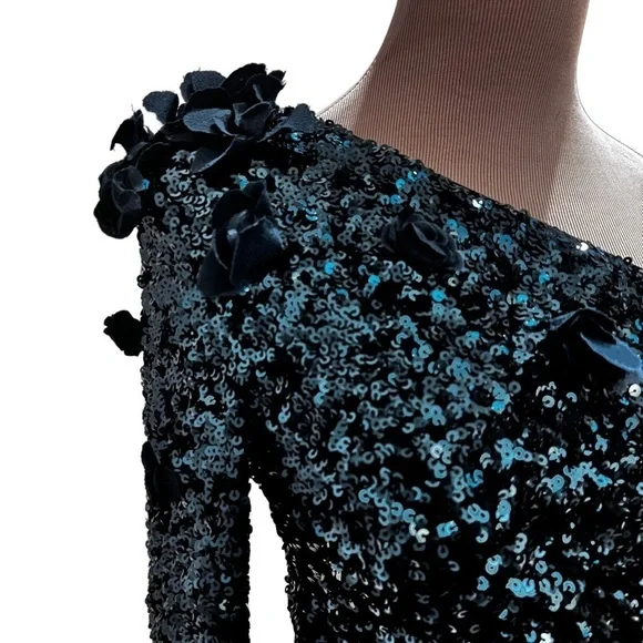 open lace back dress City Lights Emerald Green Sequin Dress – Shop the Mint main image 1